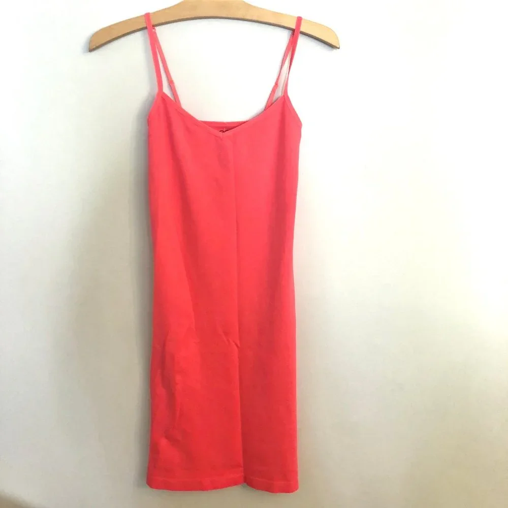 Free People Mini Slip Dress in Coral